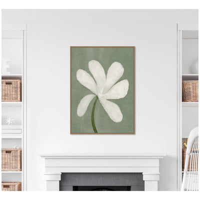 White Floral by Gabrielly Guedes Framed Canvas Wall Art Print