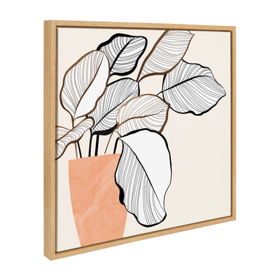 Sylvie Botanical Calathea 4 Framed Canvas by kateandlaurel - product image 2 for Resin Society