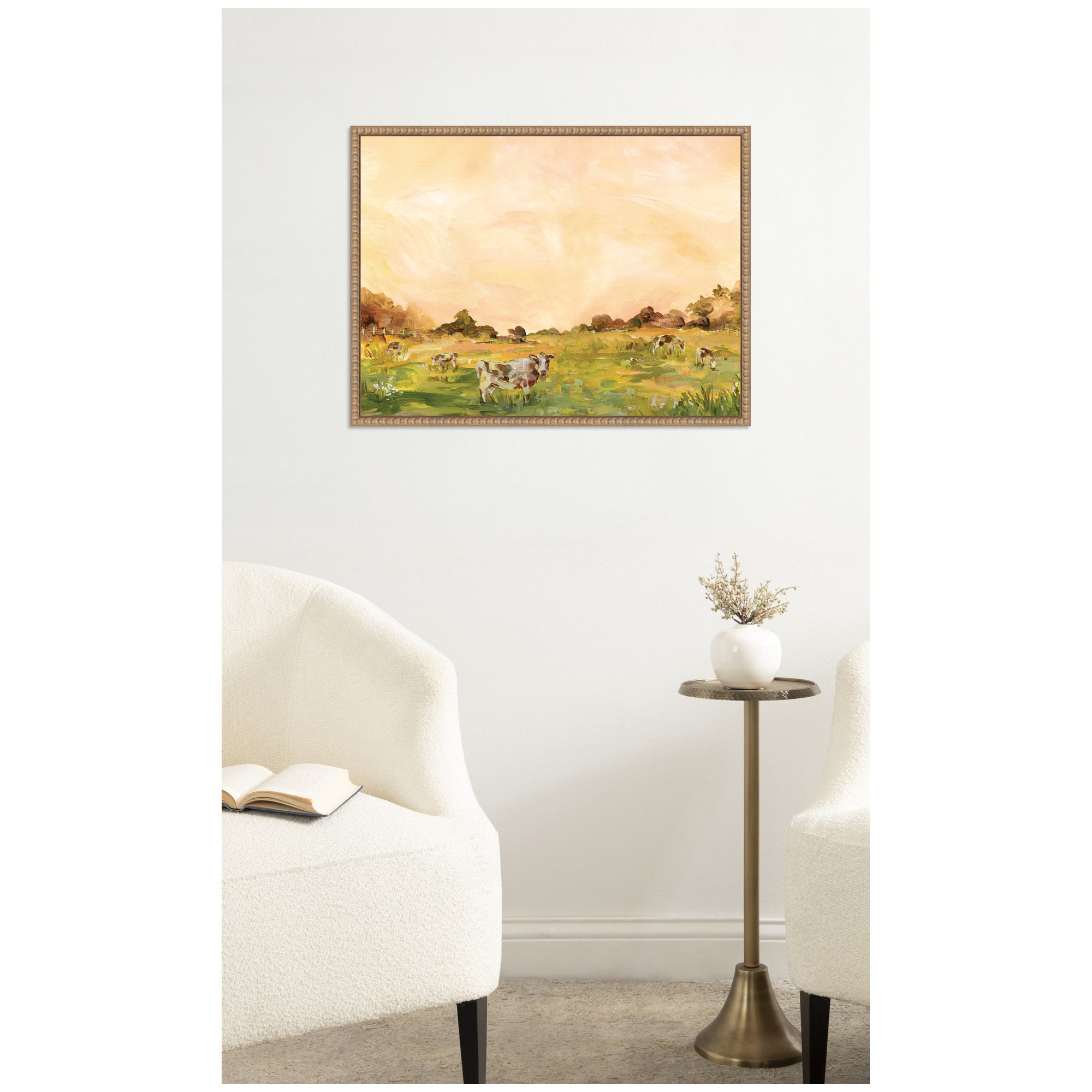AQ Cows by Annie Quigley Framed Canvas Wall Art Print