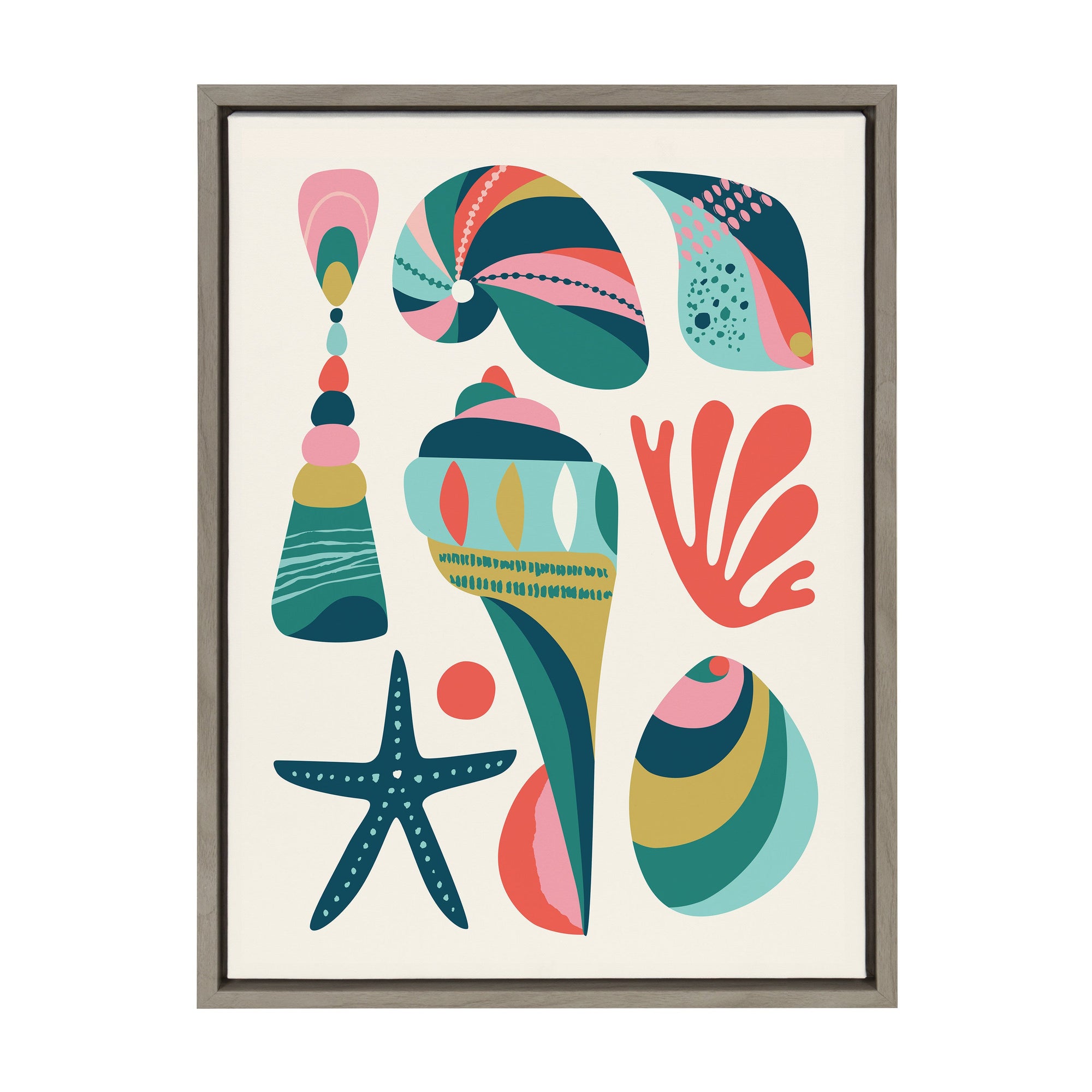 Sylvie Seashells Framed Canvas by kateandlaurel - product image 10 for Resin Society