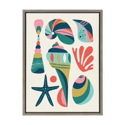 Sylvie Seashells Framed Canvas by kateandlaurel - product image 10 for Resin Society