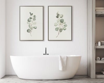 Sylvie Eucalyptus Framed Canvas Set by Maja Mitrovic