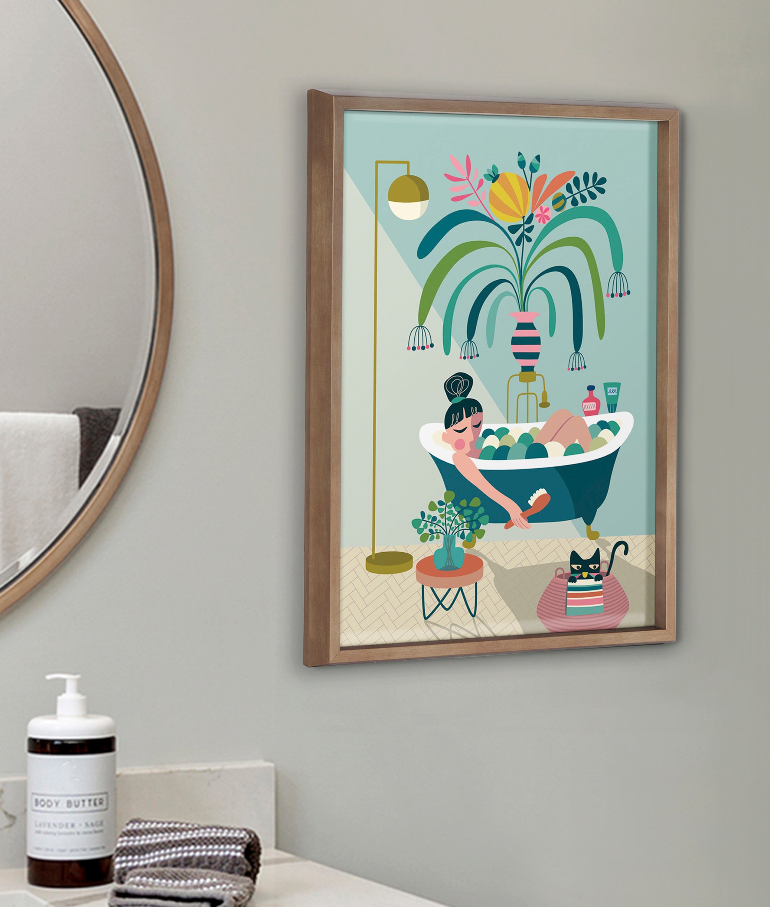 Blake Time to Relax Framed Printed Glass by kateandlaurel - product image 7 for Resin Society