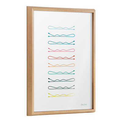 Blake Colorful Bobby Pins Framed Printed Glass by Leonora Jennifer by kateandlaurel - main product image for Resin Society