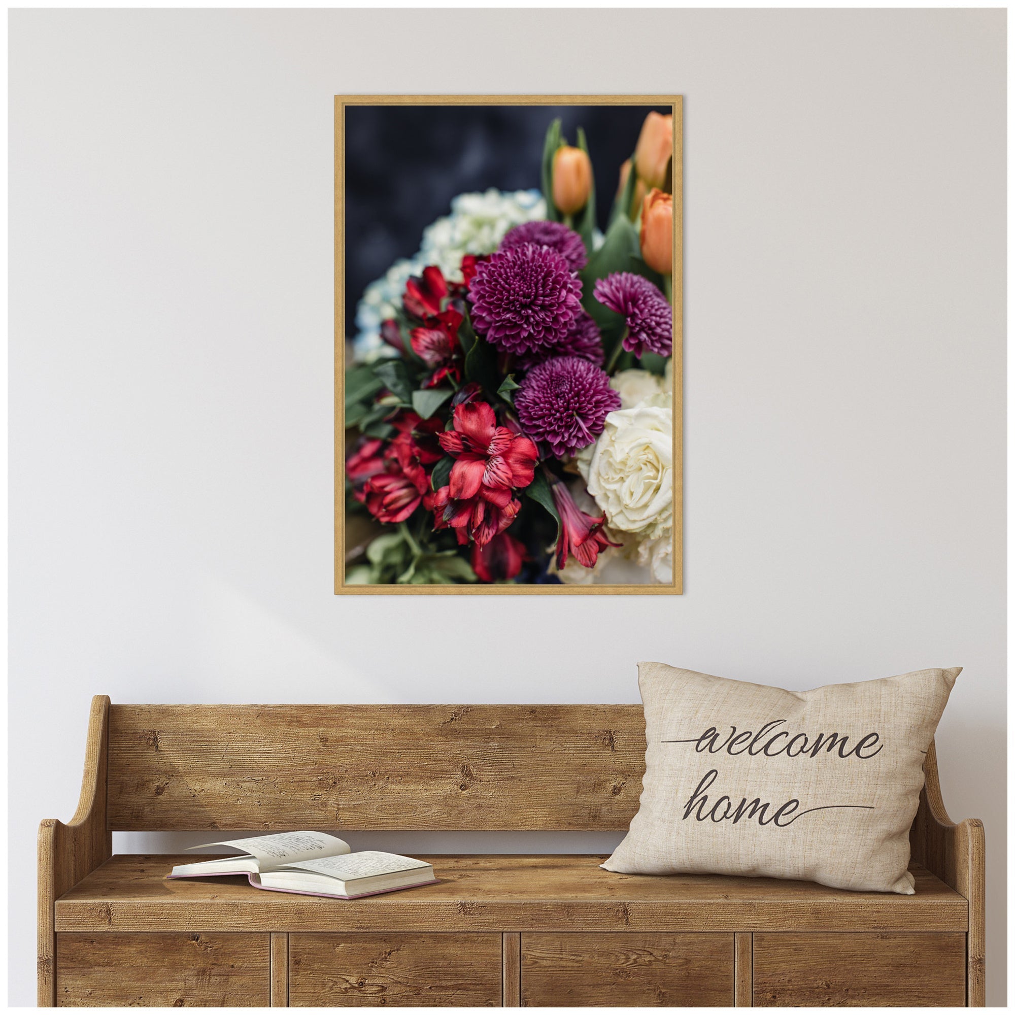 Sylvie Wine Bouquet Framed Canvas by Alicia Abla
