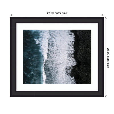 Framed Art Ocean Waves on the Black Beach in Iceland by Michael Schauer
