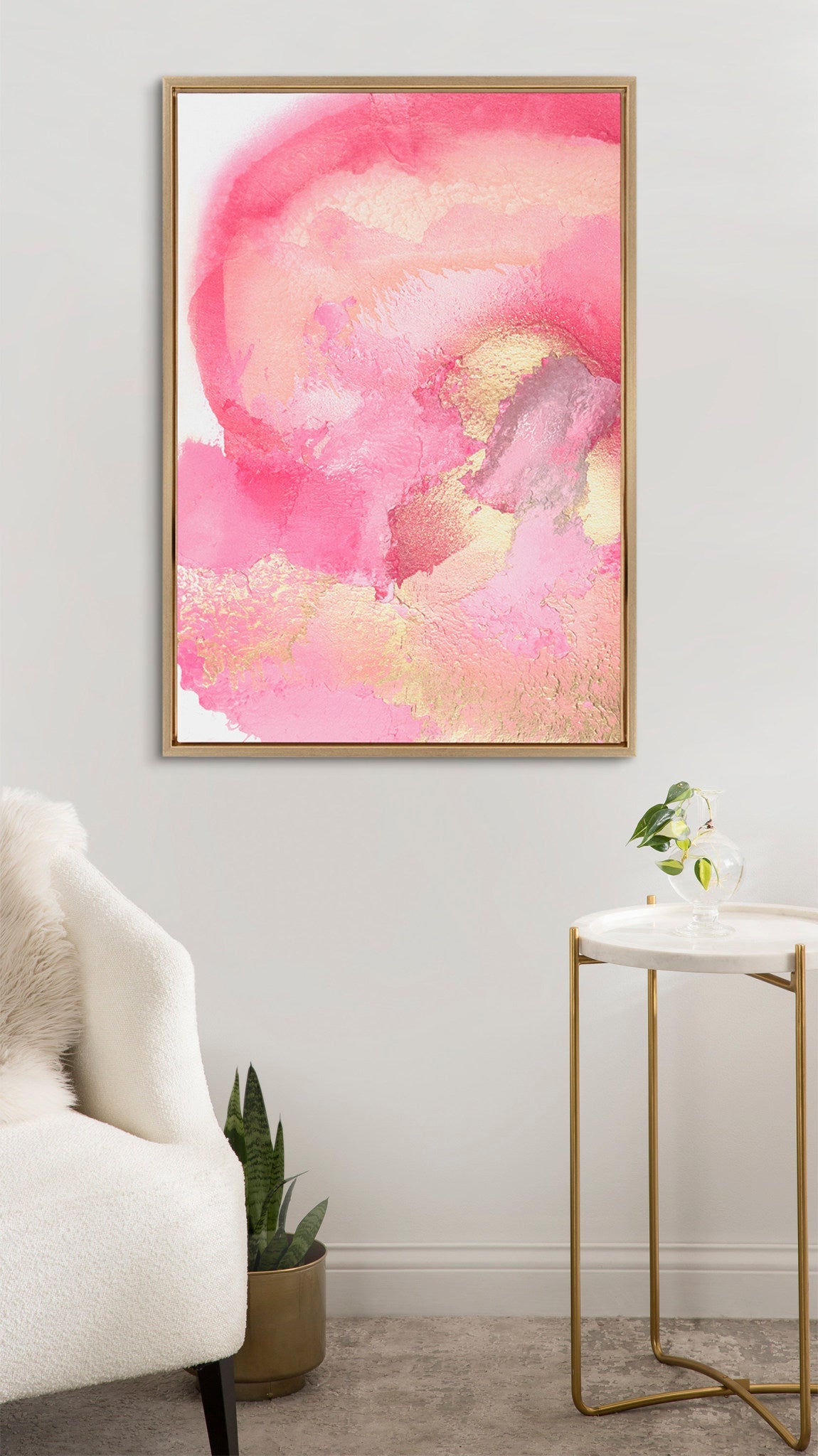 Sylvie Pink Golden Hour Framed Canvas by Mentoring Positives