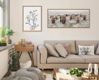 Sylvie Herd of Highland Cows Color Framed Canvas by The Creative Bunch by kateandlaurel - product image 17 for Resin Society