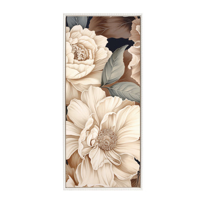 Sylvie Beaded Retro Glam Floral Framed Canvas by The Creative Bunch Studio