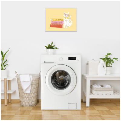 Book Lover Cat 4 by Krissy Mast Framed Canvas Wall Art Print
