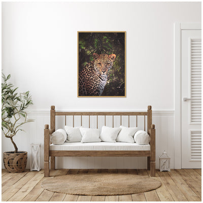 Sylvie Moody Leopard In The Rainforest Color Framed Canvas by Simon Te of Tai Prints