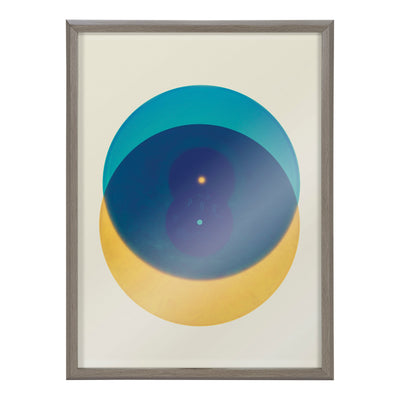 Blake Colorful Records Blue Yellow Framed Printed Glass by kateandlaurel - product image 2 for Resin Society