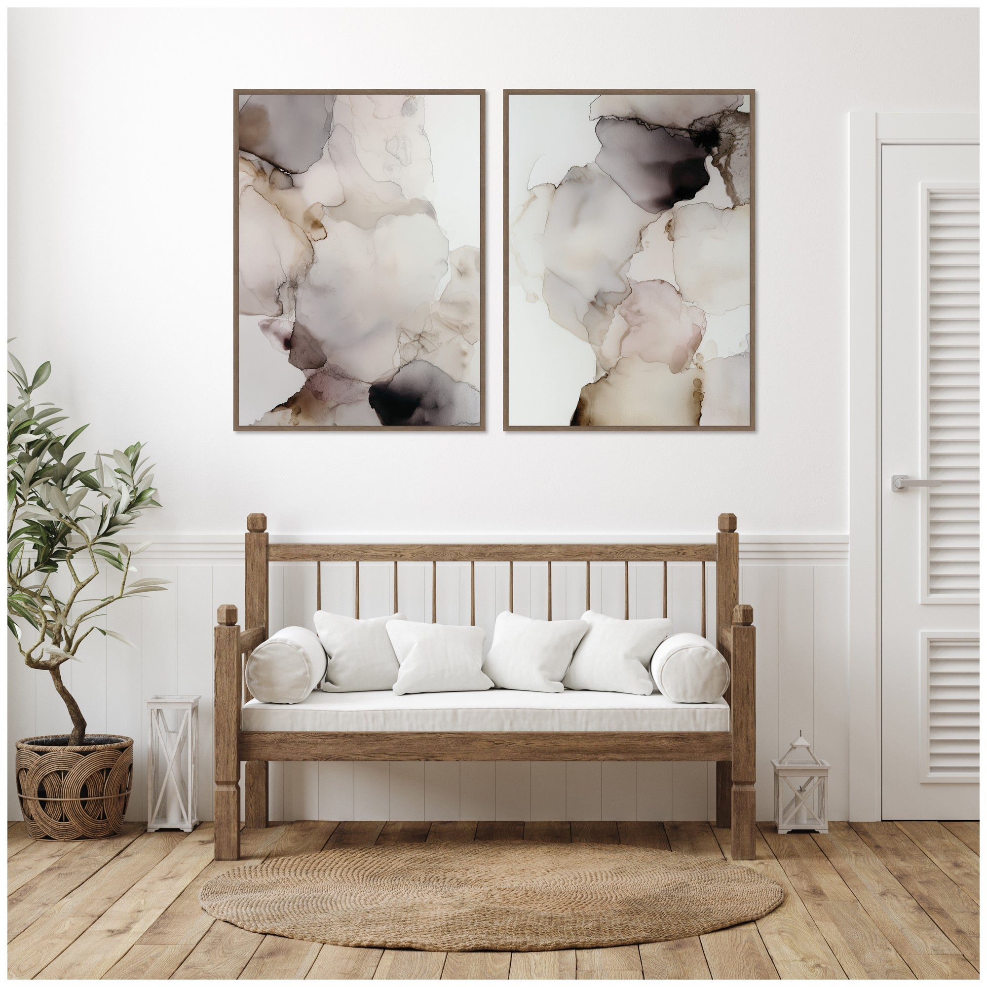 Smoke No.
1 & No.
2 2 Piece Framed Canvas Wall Art Set by Amy Lighthall