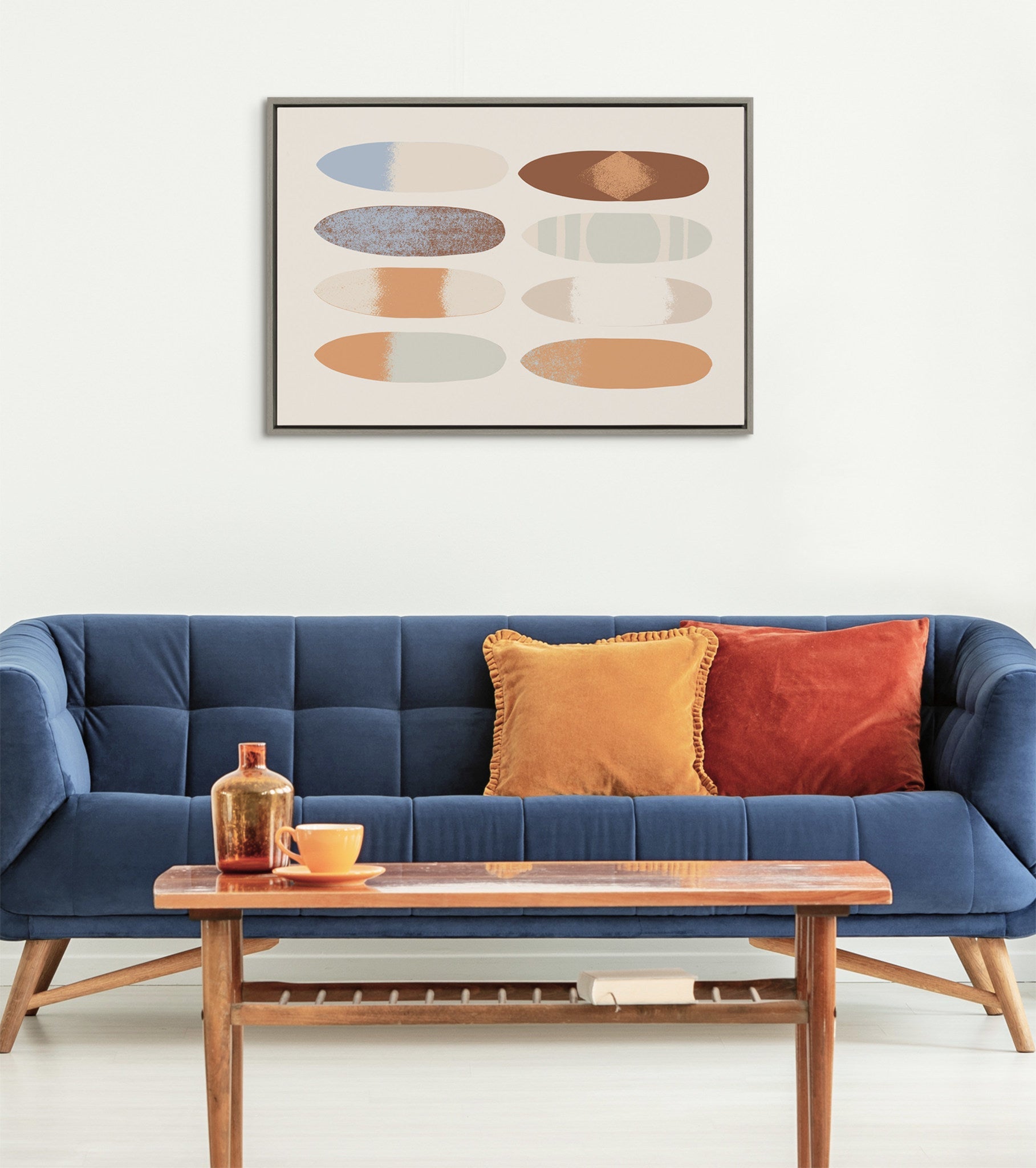 Sylvie Sea Breeze Board Pattern Framed Canvas by Hannah Beisang by kateandlaurel - product image 7 for Resin Society
