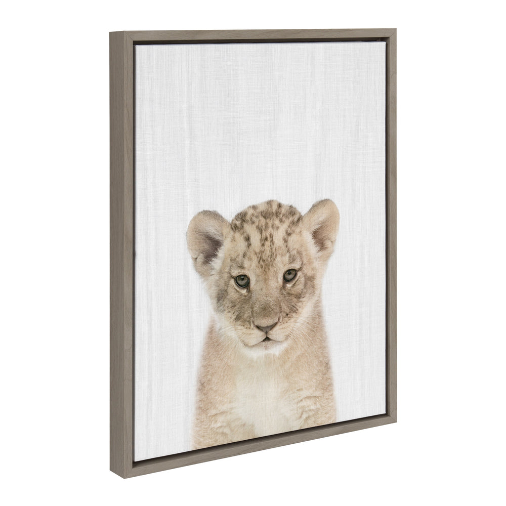 Sylvie Baby Lion Color Framed Canvas by kateandlaurel - main product image for Resin Society
