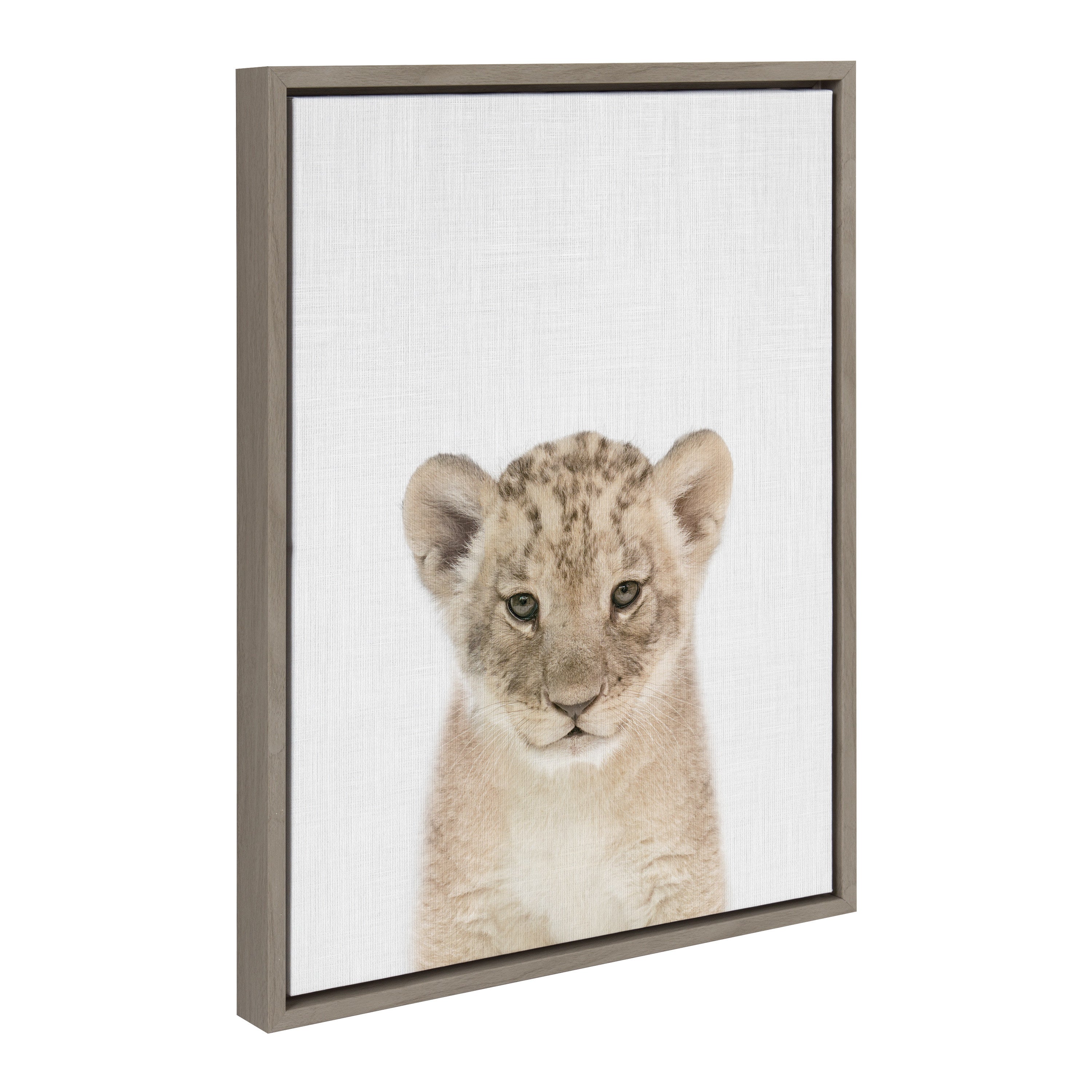 Sylvie Baby Lion Color Framed Canvas by kateandlaurel - main product image for Resin Society