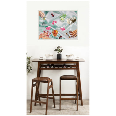Poker Night Green by Honey Island Studio Framed Canvas Wall Art Print