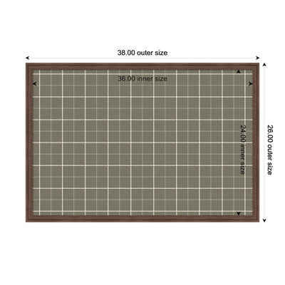 Framed Fabric Pinboard Sage Green Plaid Wall Organization