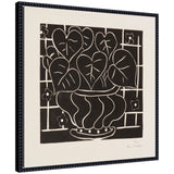 Framed canvas wall art print titled Corbeille de begonias 1938 Henri Matisse by Nostalgia Prints, showing floral design in beaded black frame