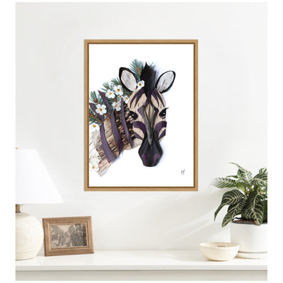 Zebra by Madeline Jeppesen Framed Canvas Wall Art Print