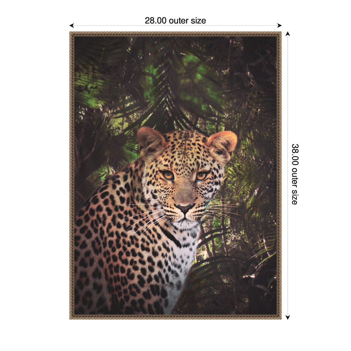 Sylvie Moody Leopard In The Rainforest Color Framed Canvas by Simon Te of Tai Prints
