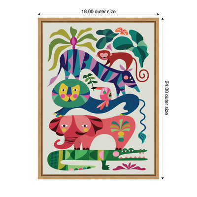 Sylvie Safari Animals Framed Canvas by Rachel Lee