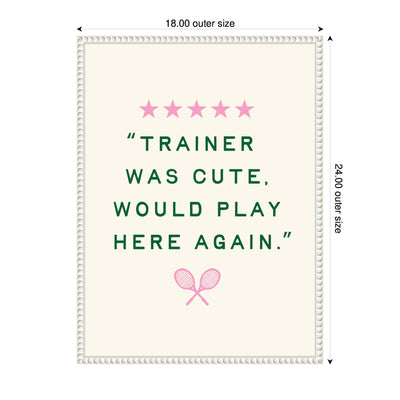Trainer Was Cute Would Play Here Again, by Lucky Guava Framed Canvas Wall Art Print