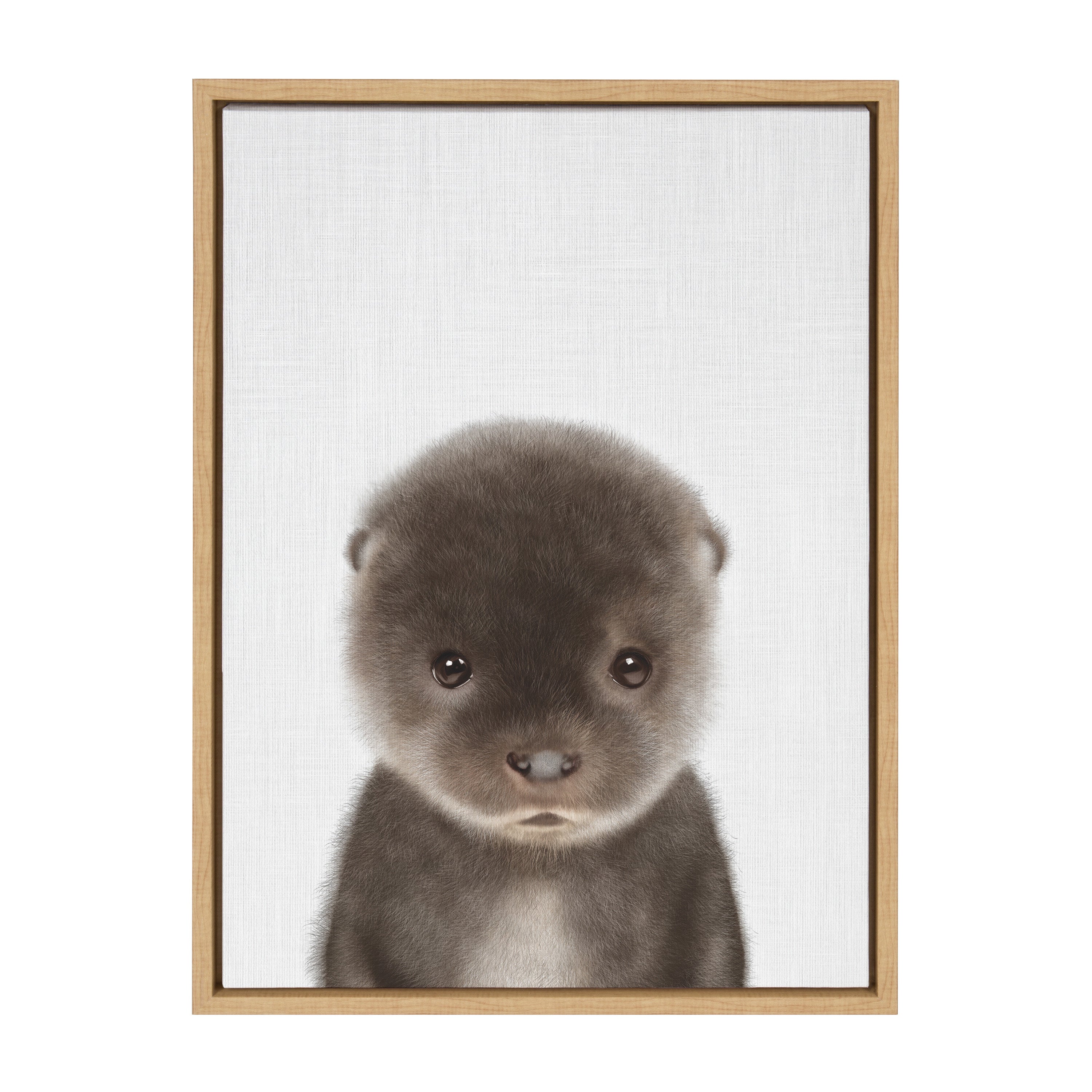 Sylvie Baby Otter Color Illustration Framed Canvas by kateandlaurel - product image 8 for Resin Society