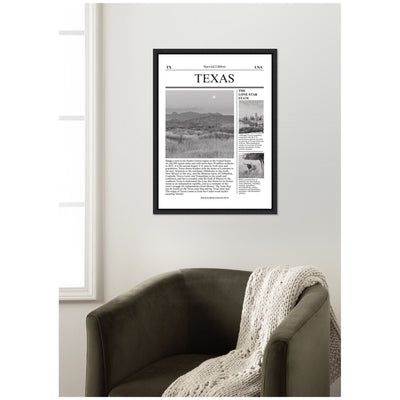 Texas Article by Megan Ryan Framed Canvas Wall Art Print