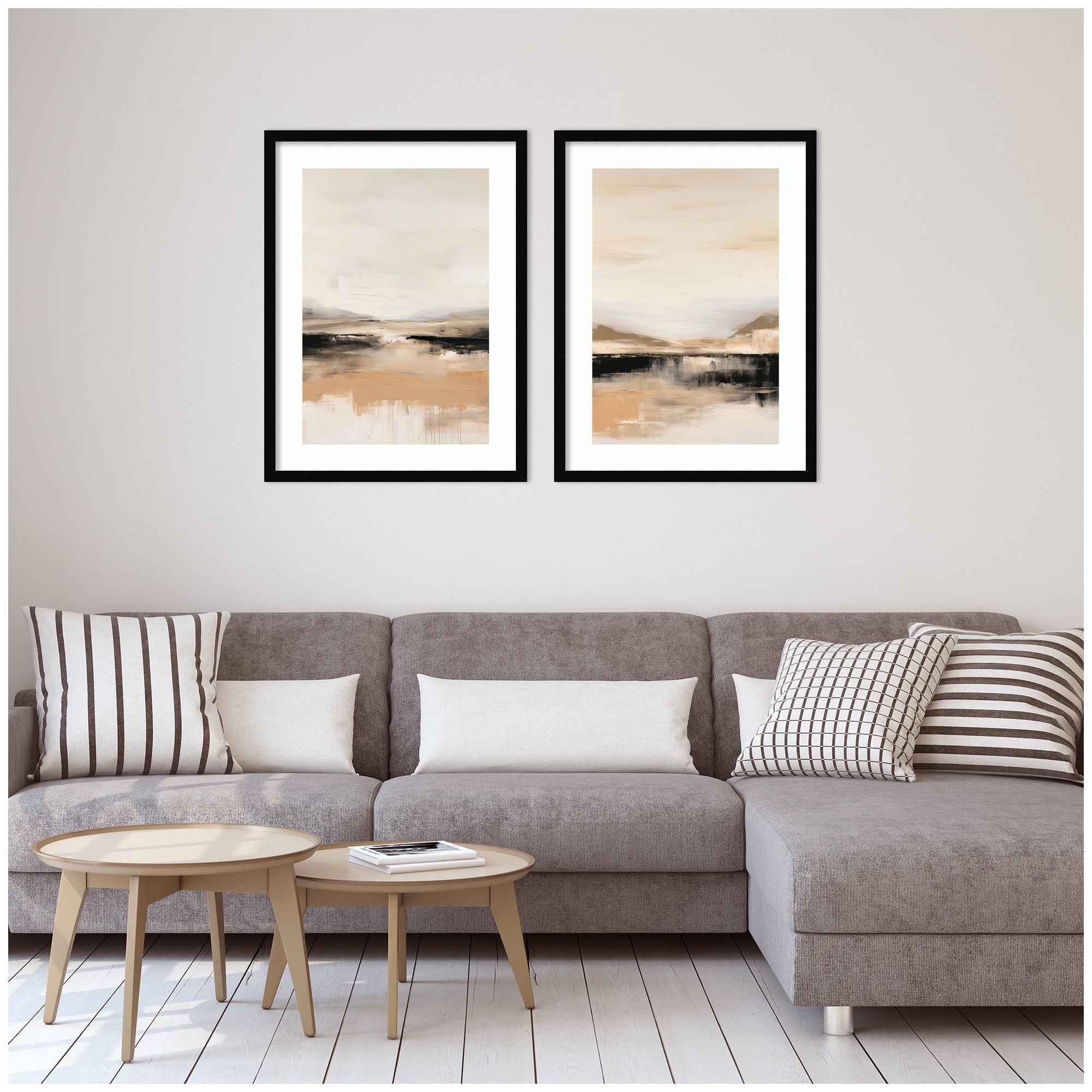 Peaceful Landscape No.
1 & No.
2 2 Piece Framed Wall Art Print Set by Amy Lighthall