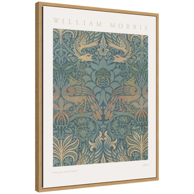 Sylvie Poster William Morris Peacock and Dragon 1878 framed canvas art showing a detailed historical floral and animal pattern