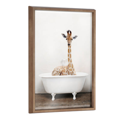 Blake Giraffe 2 in Tub Color Framed Printed Glass