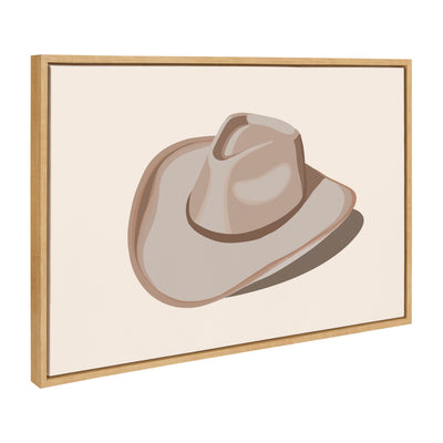 Sylvie Cowgirl Hat Landscape Framed Canvas by Honey Island Studio