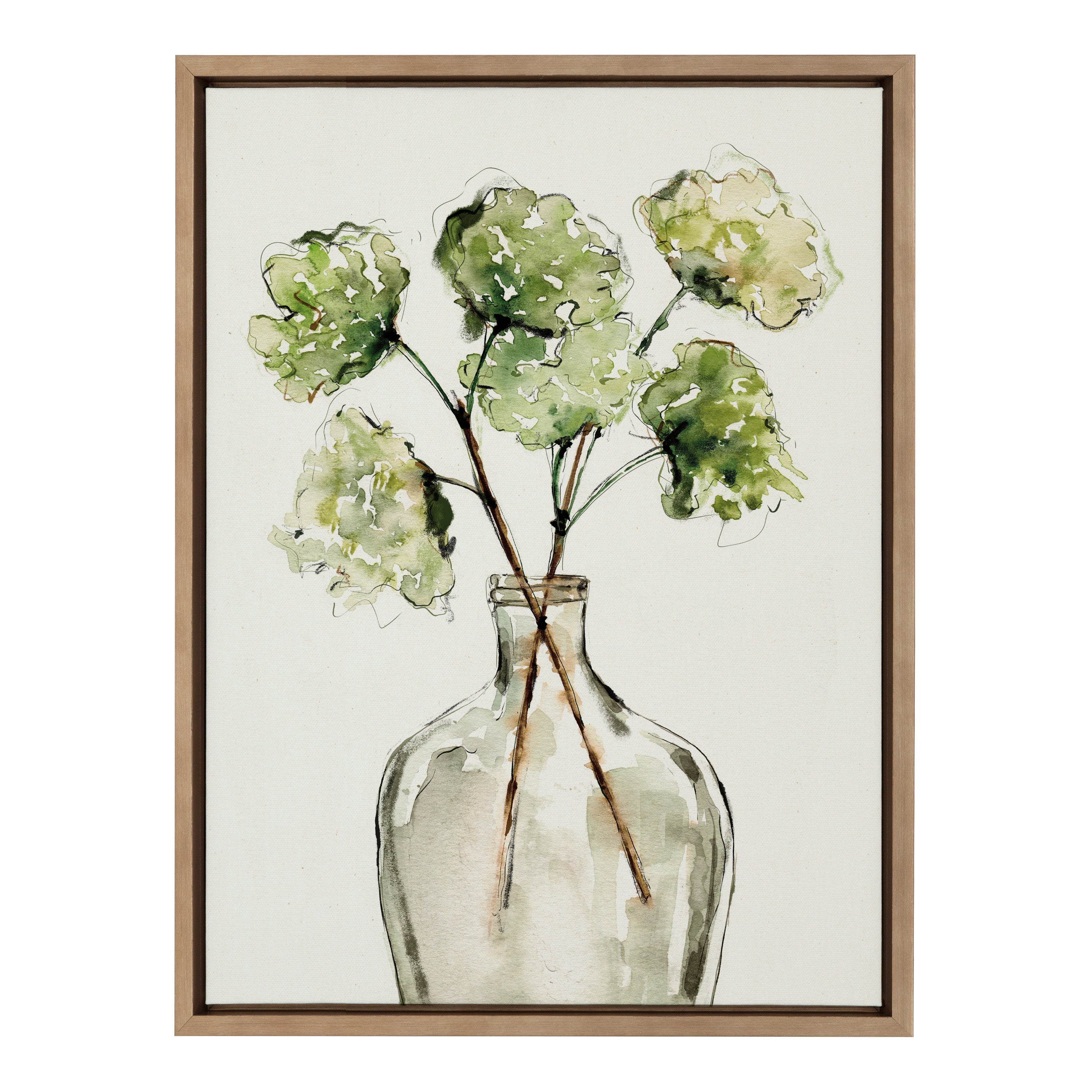 Sylvie Greenery Vase Framed Canvas