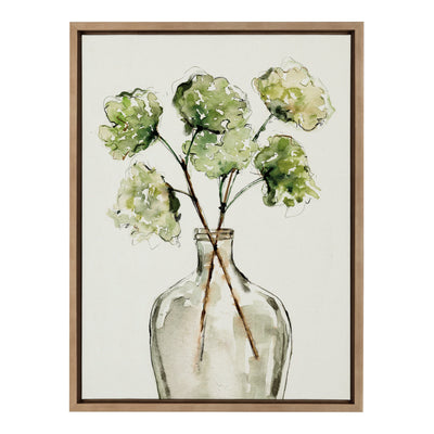 Sylvie Greenery Vase Framed Canvas