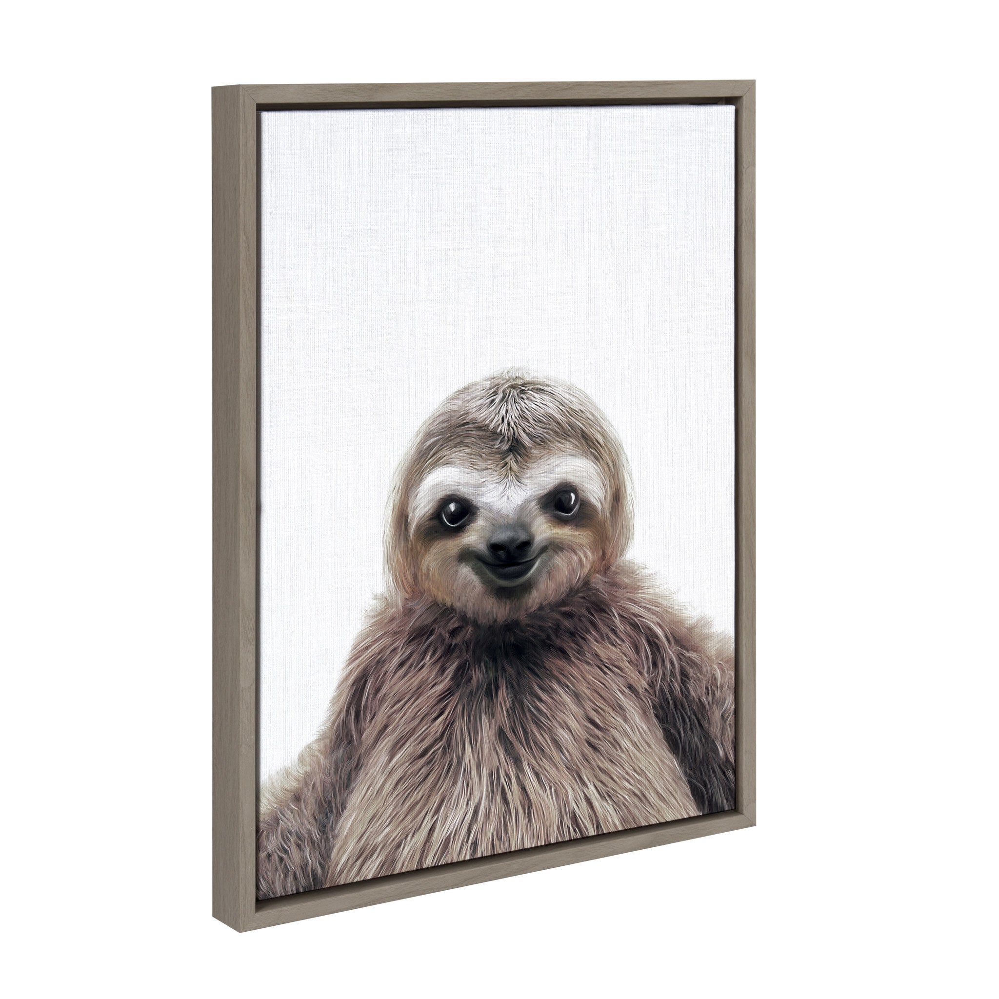 Sylvie Sloth Color Framed Canvas by Simon Te of Tai Prints
