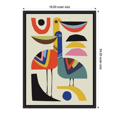 Sylvie Pelican Love Framed Canvas by Rachel Lee