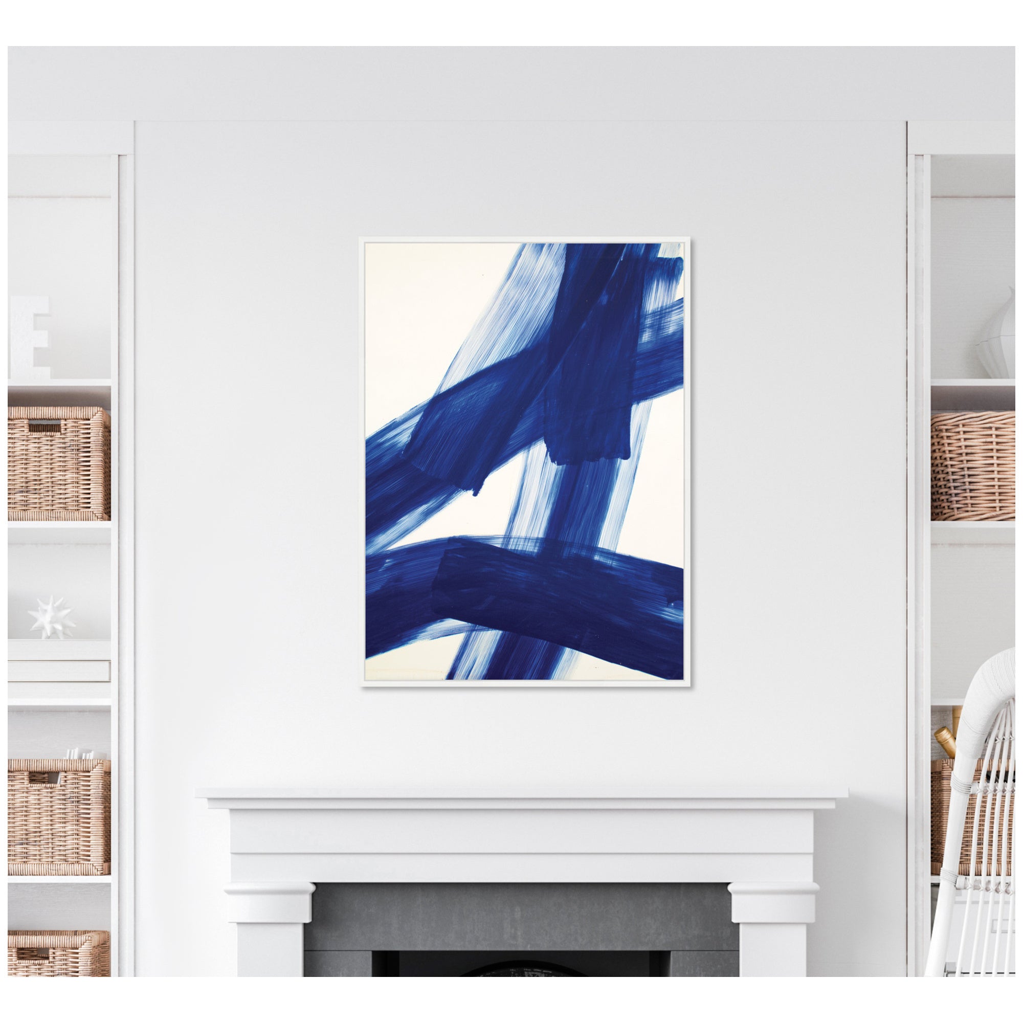 Cobalt Mark No.
3 by Amy Lighthall Framed Canvas Wall Art Print