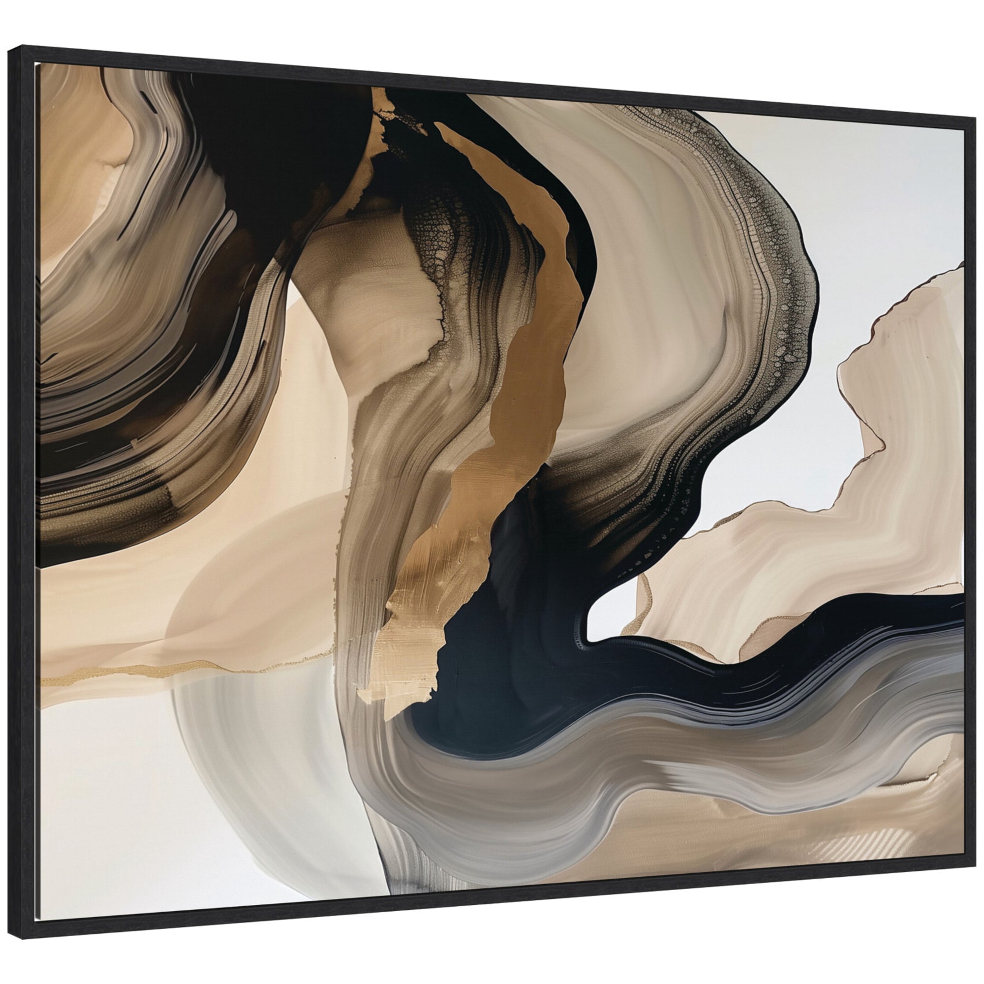 Sylvie Abstract Dream I Framed Canvas by Amy Lighthall in a modern living room setting