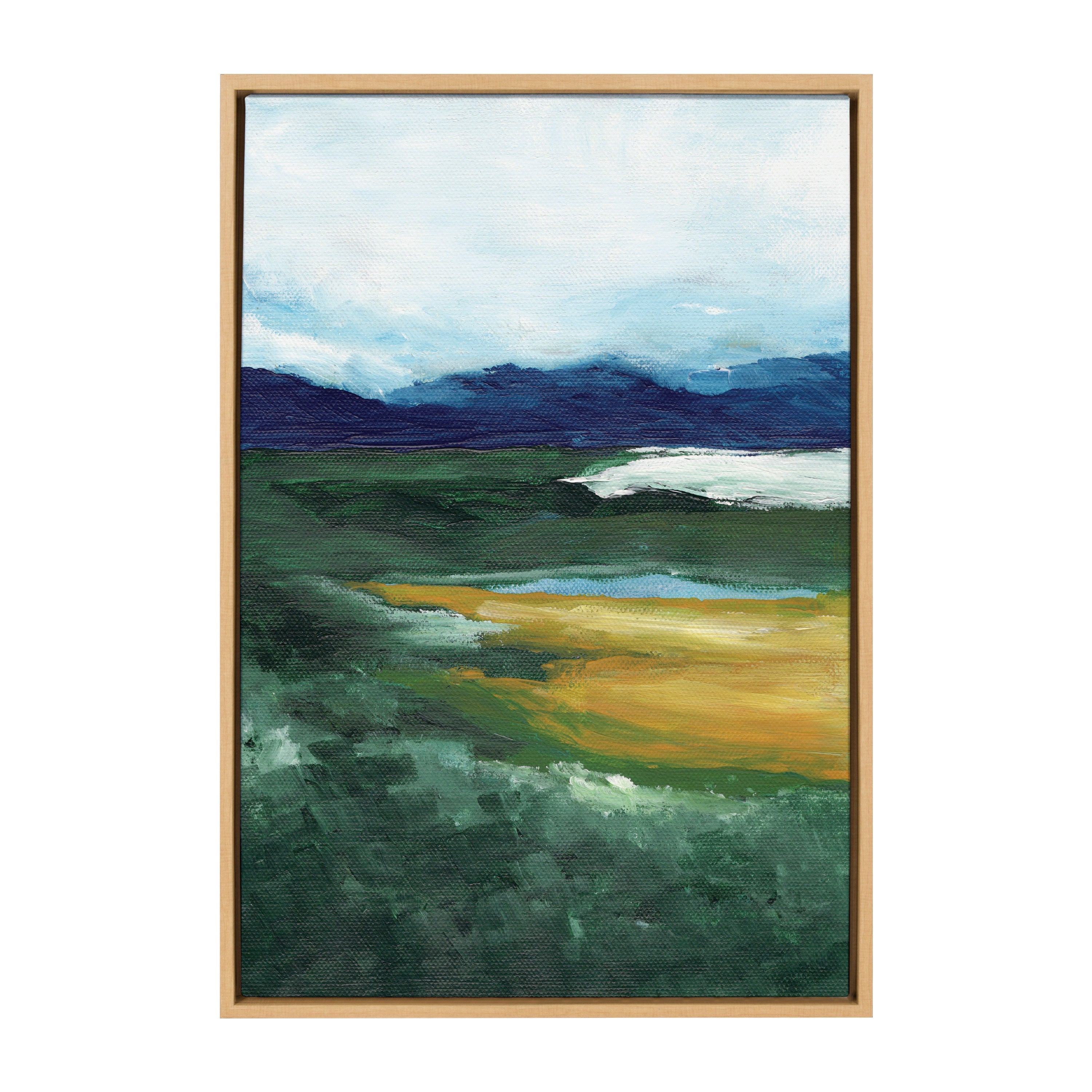 Sylvie Misty Green Framed Canvas by Nikita Jariwala