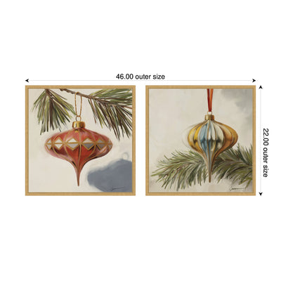 Nostalgic Holiday 2 Piece Framed Canvas Wall Art Set by Mary Sparrow