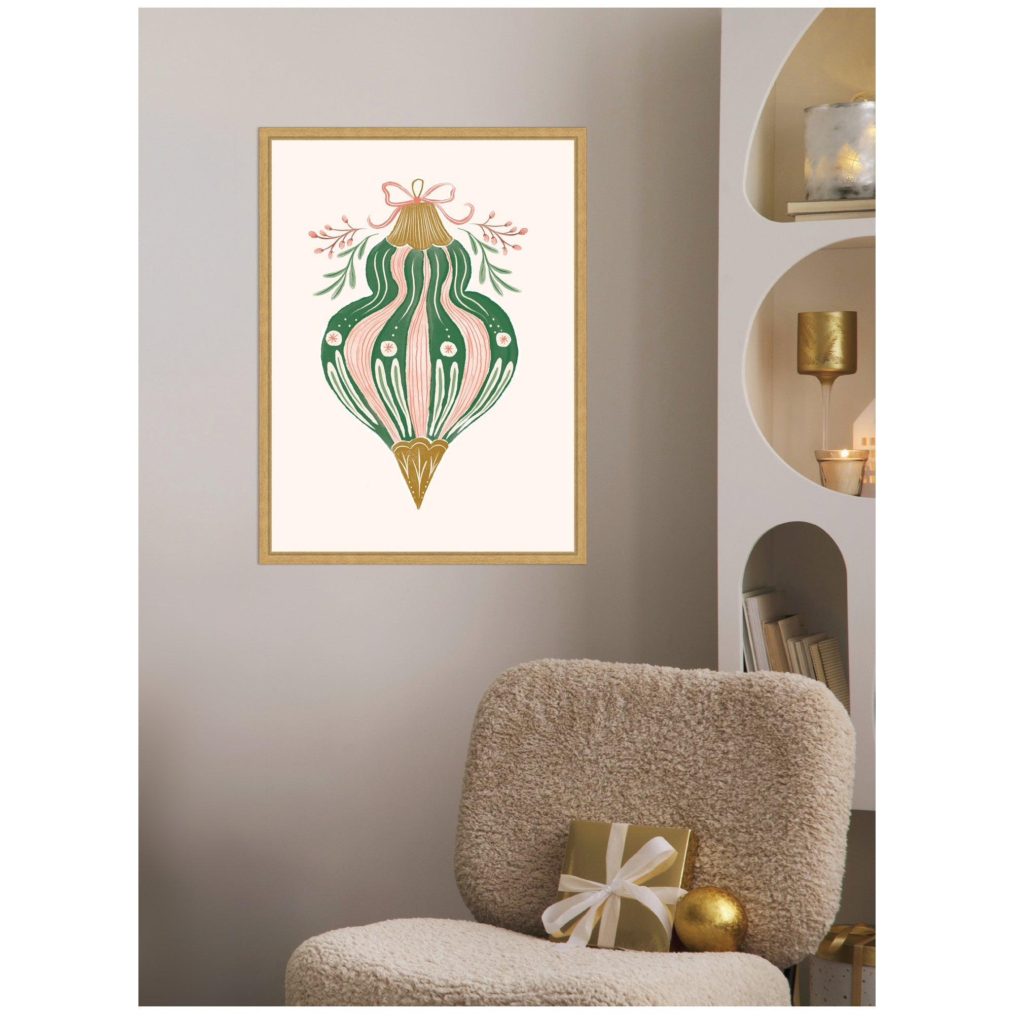 Sylvie Framed Canvas Holiday Ornament Collection 4
