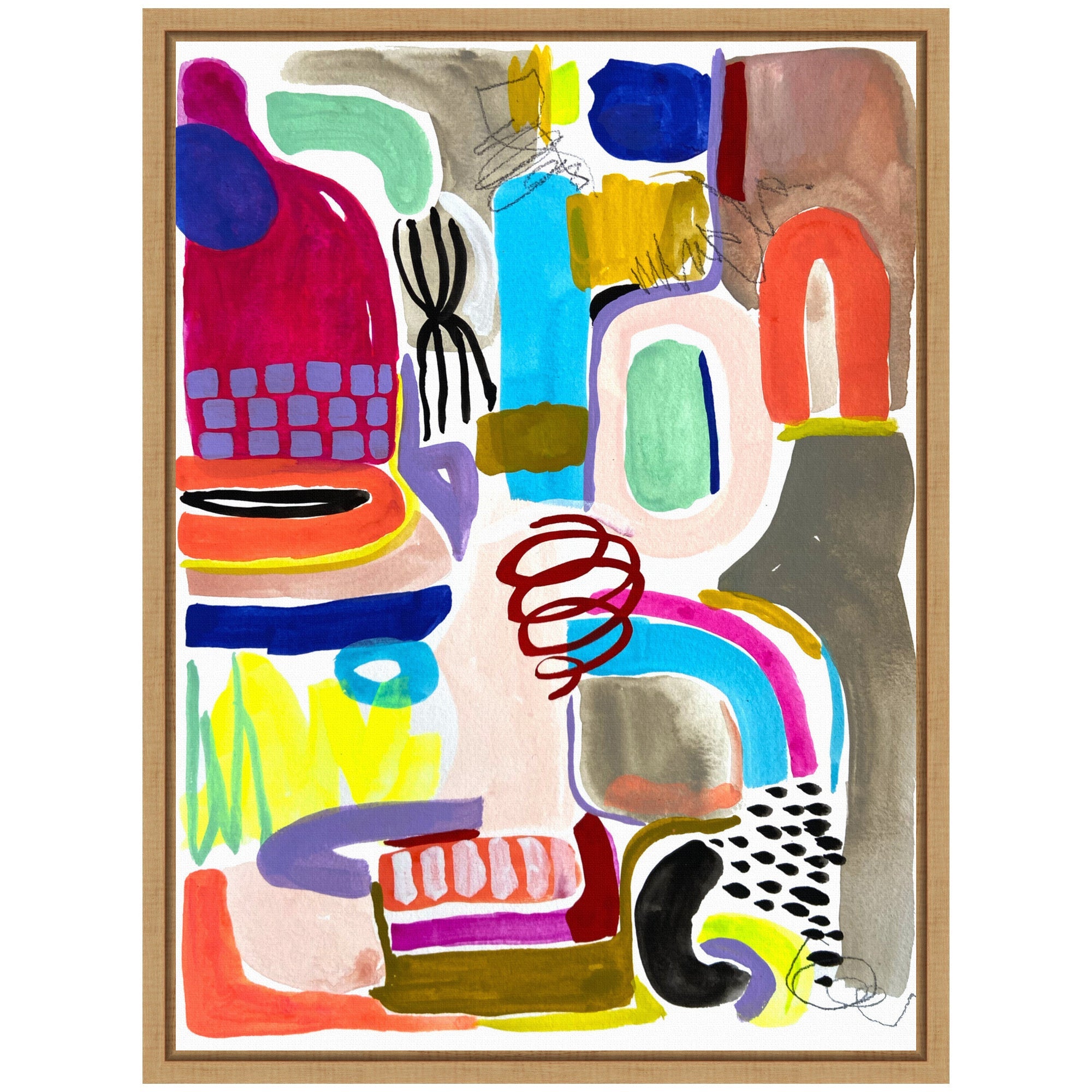 Sylvie Abstract 12 Framed Canvas by Emma Daisy