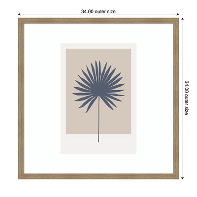 Muted Tan and Blue Colorblock Botanical Palm by The Creative Bunch Studio Framed Wall Art Print