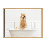Sylvie Alpaca In Bubble Bath Neutral Style Framed Canvas by kateandlaurel - product image 2 for Resin Society