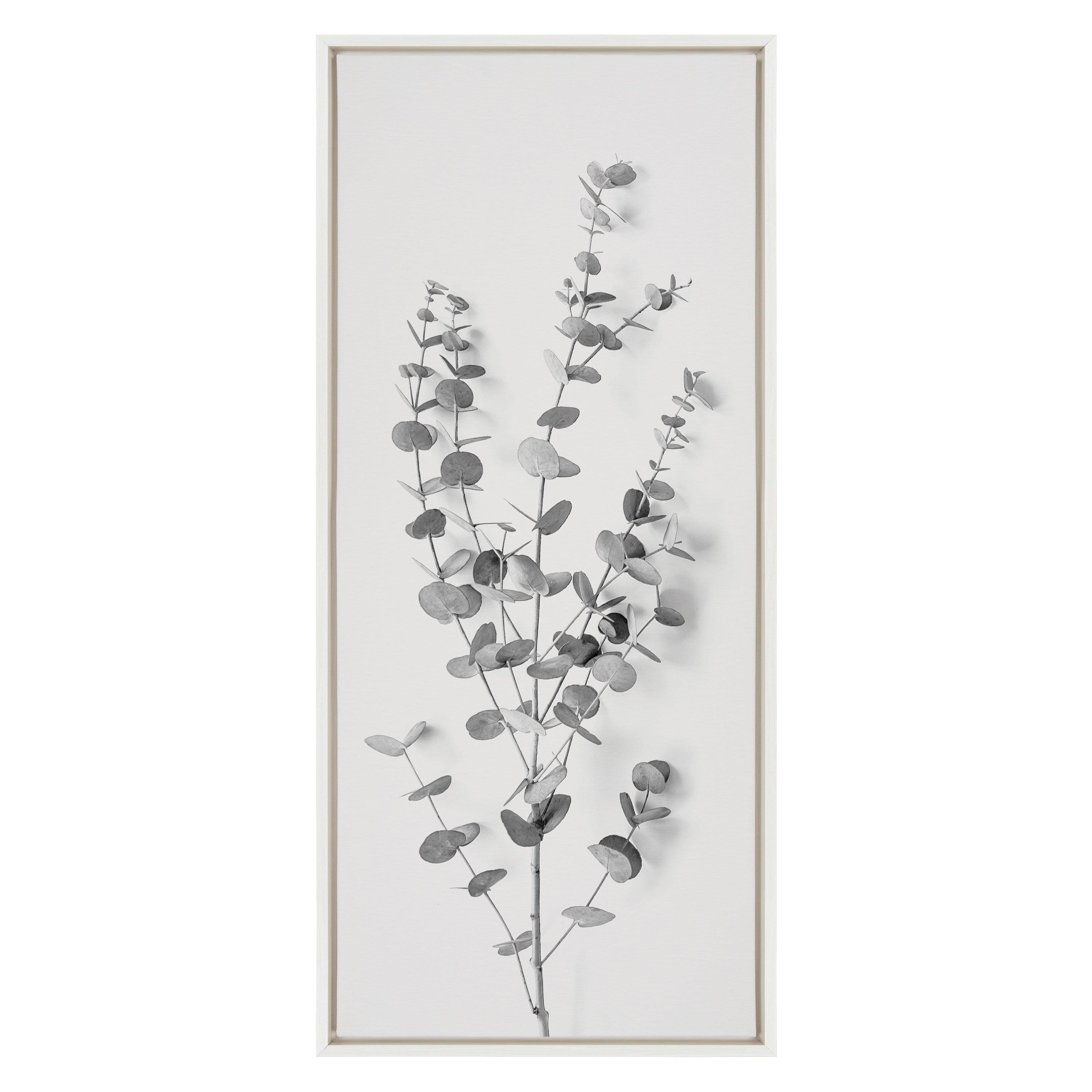 Sylvie Eucalyptus Botanical I Gray and Soft White Framed Canvas by The by kateandlaurel - product image 2 for Resin Society