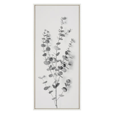 Sylvie Eucalyptus Botanical I Gray and Soft White Framed Canvas by The by kateandlaurel - product image 2 for Resin Society