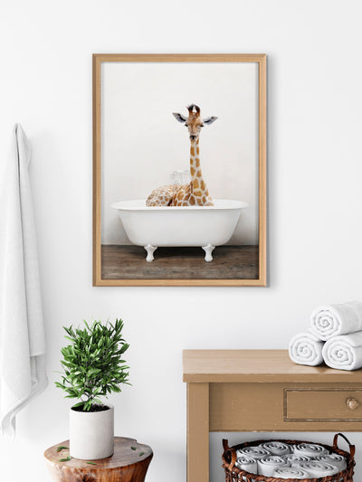 Blake Giraffe 2 in Tub Color Framed Printed Glass by kateandlaurel - product image 17 for Resin Society