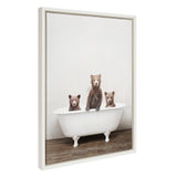 Sylvie Three Little Bears in Vintage Bathtub Framed Canvas