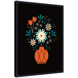 Sylvie Floral Red Vase framed canvas art depicting a floral arrangement in a red vase with black vintage beaded frame